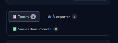 Les 3 onglets Pronote avec compteurs